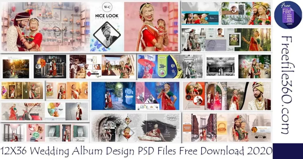 12X36 Wedding Album Design PSD Files