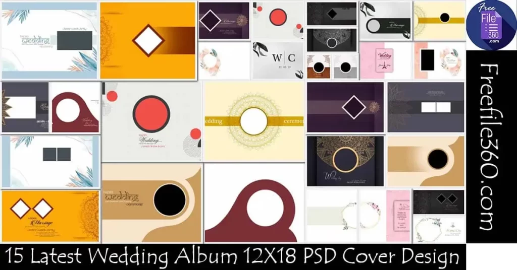 15 Latest Wedding Album 12X18 PSD Cover Design