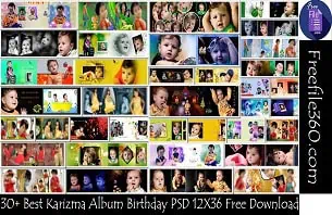 Karizma Album Birthday PSD 12X36 Free Download