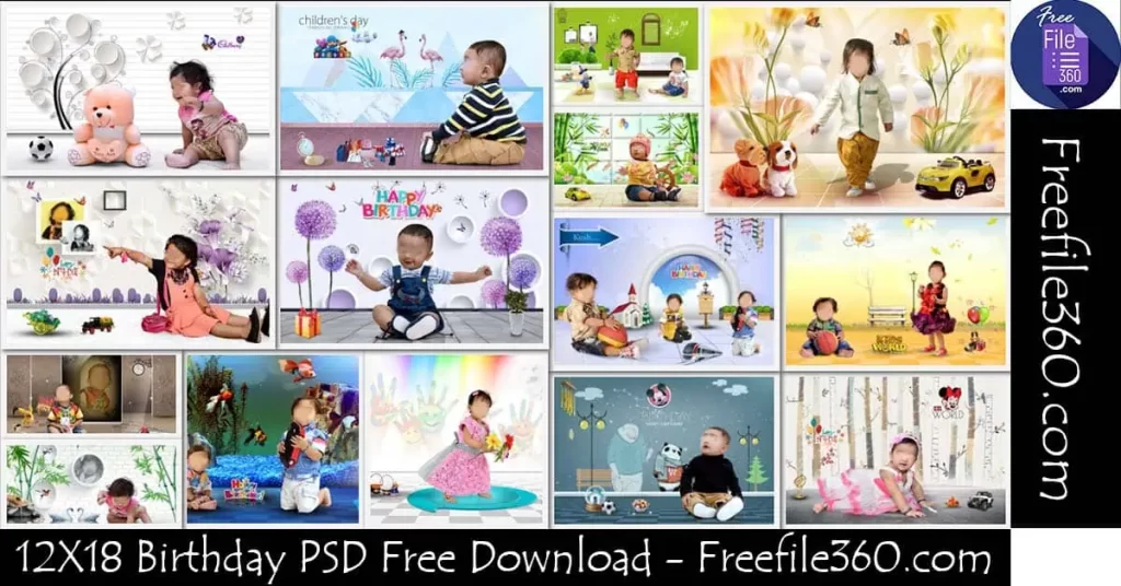 12X18 Birthday PSD Free Download