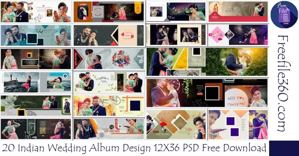 Indian Wedding Album Design 12X36 PSD Free Download