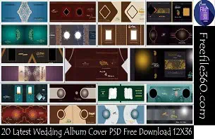 Wedding Album Cover PSD Free Download 12X36