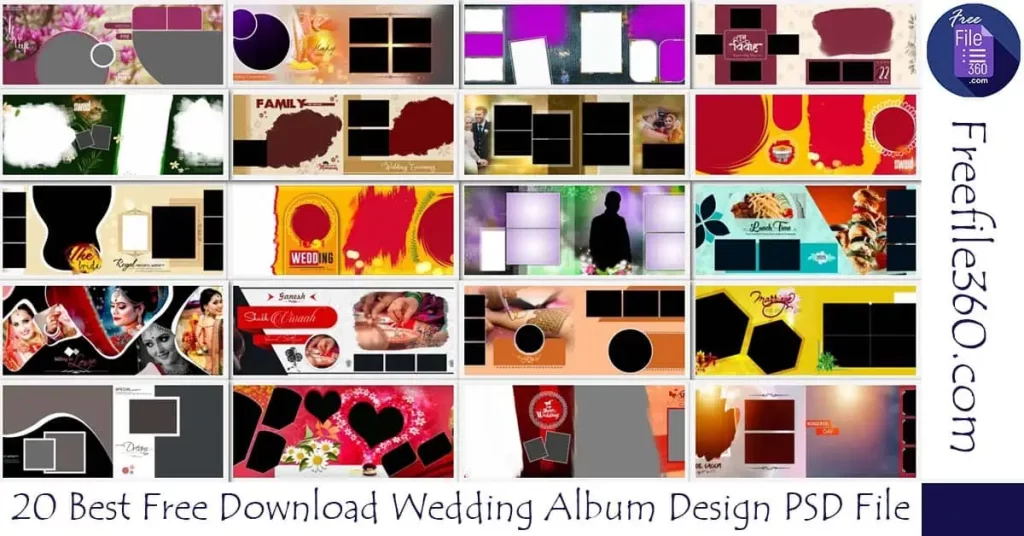 Free Download Wedding Album Design PSD File