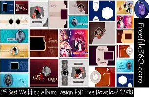 Wedding Album Design PSD Free Download 12X18