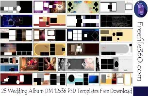 25 Wedding Album DM 12x36 PSD Templates